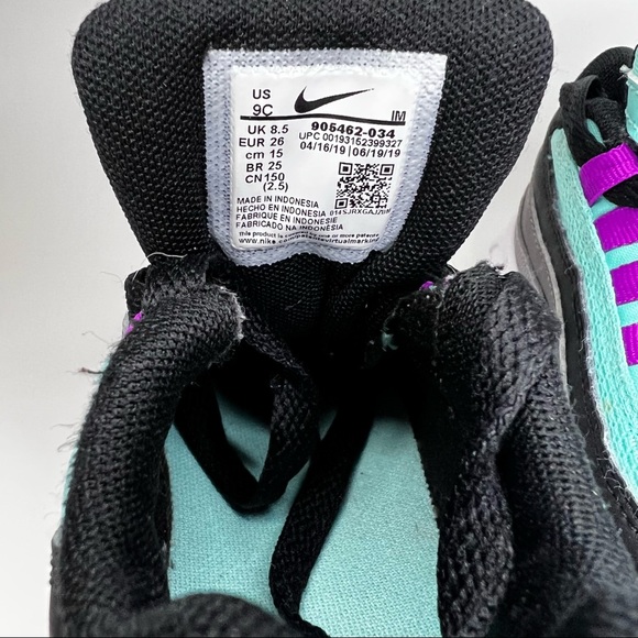 Nike Air Max 95 infant/toddler girl shoes gunsmoke/aurora green size 9C - Picture 12 of 13